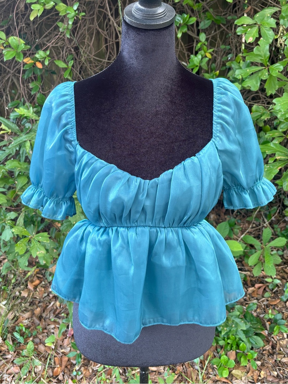 Teal Puff Sleeve Top | Mermaid Core